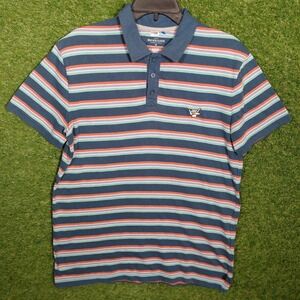 Quiksilver Polo Shirt Mens Large Striped Short Sleeve Casual‎